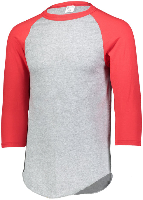 Augusta Sportswear Youth Baseball Jersey 2.0 (4421), Color 'Athletic Heather/Red'
